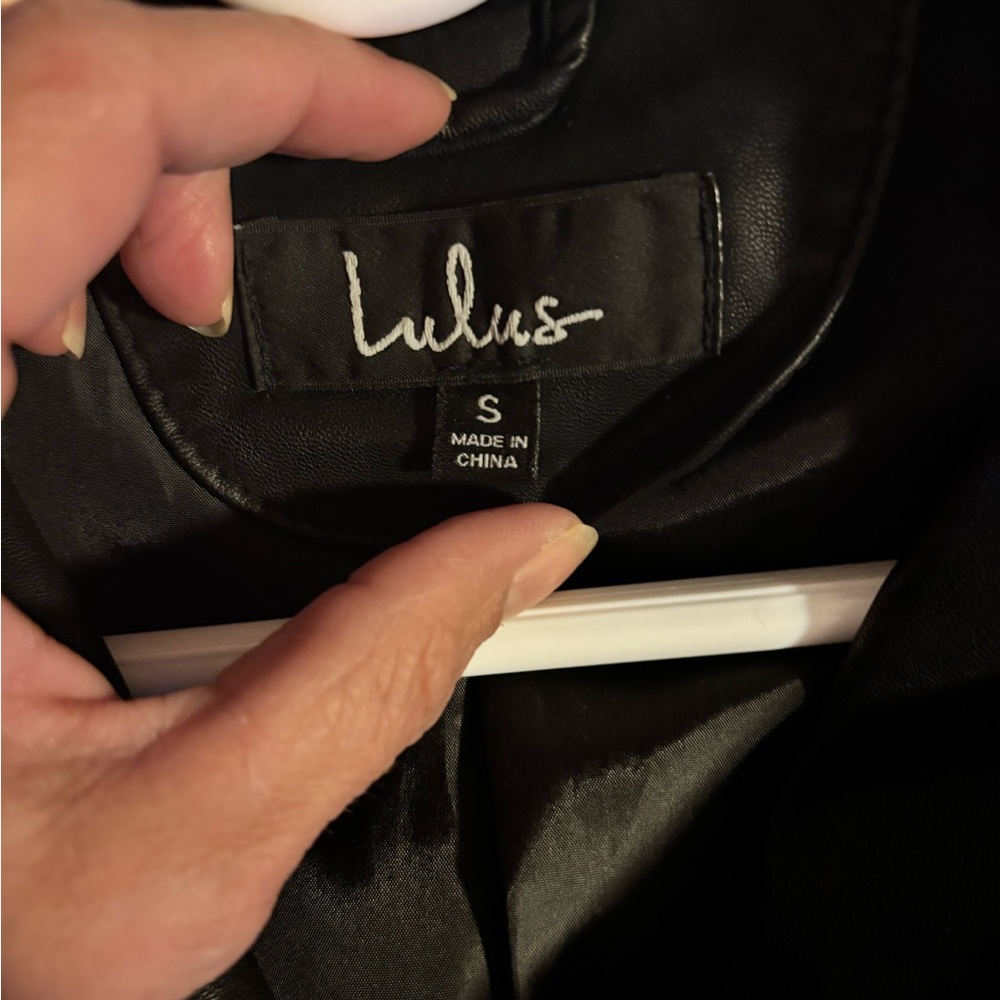 Lulu's Black Leather Jacket with Zipper Details - Picture 3 of 3